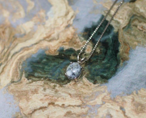 Tiny Dendritic Opal Gemstone Necklace for Women | Delicate Sterling Silver Opal Necklace Pendant - Image 6