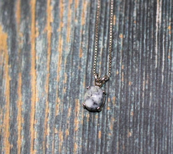 Tiny Dendritic Opal Gemstone Necklace for Women | Delicate Sterling Silver Opal Necklace Pendant - Image 7