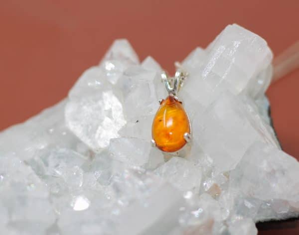 Dainty Baltic Amber Necklace for Women | Delicate Amber Jewelry for Women | 925 Silver Baltic Amber Necklace - Image 3