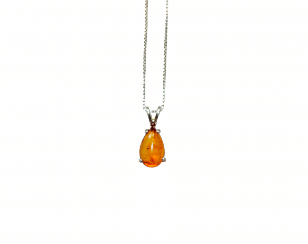 Dainty Baltic Amber Necklace for Women | Delicate Amber Jewelry for Women | 925 Silver Baltic Amber Necklace - Image 4