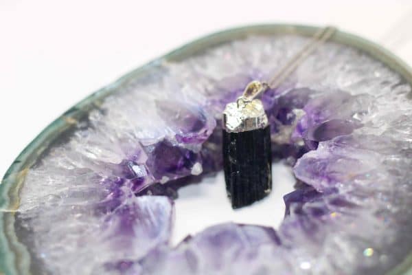 Raw Black Tourmaline Necklace | Crystal Tourmaline Pendant - Image 6