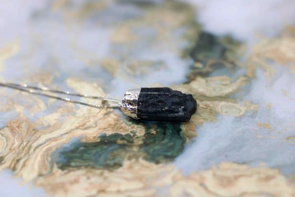 Raw Black Tourmaline Necklace | Crystal Tourmaline Pendant - Image 4