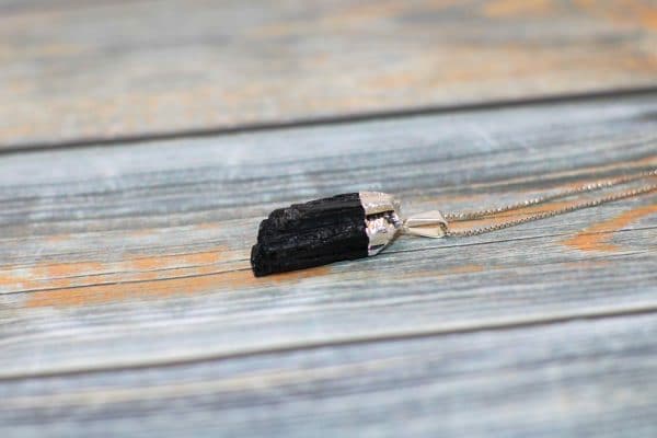 Raw Black Tourmaline Necklace | Crystal Tourmaline Pendant - Image 3