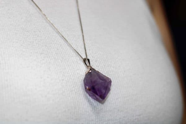 Raw Amethyst Crystal Necklace - Image 7