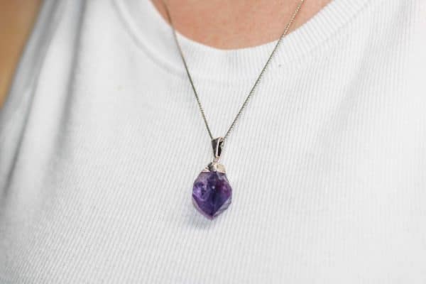 Raw Amethyst Crystal Necklace - Image 10