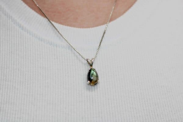 Dainty Labradorite Necklace | Sterling Silver Crystal Pendant - Image 6