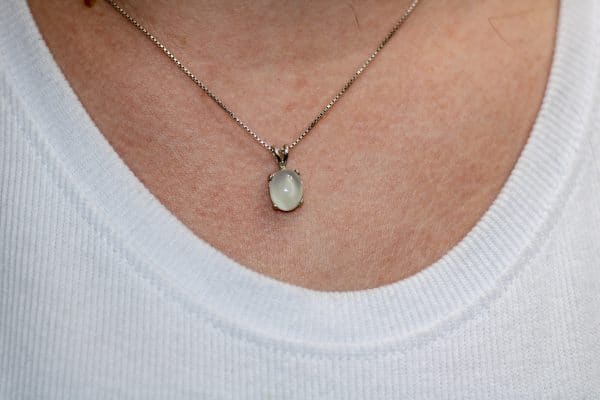 Aqua Blue Chalcedony Necklace | Dainty 925 Silver Necklace - Image 4