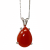 Carnelian Necklace | 925 Silver Carnelian Birthstone Pendant