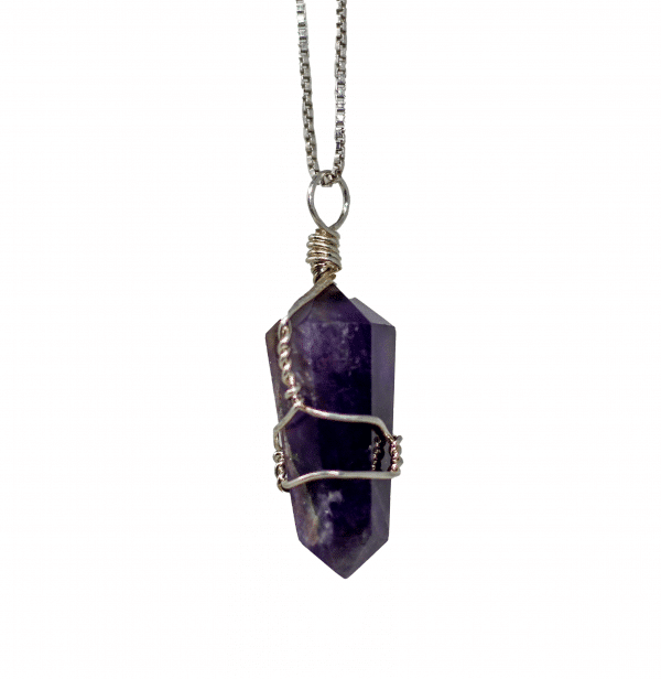 Wire Wrap Amethyst Necklace | February Birthstone Necklace