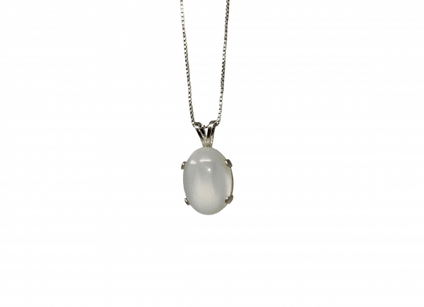 White Cat's Eye Moonstone Necklace | Handmade June Birthstone Necklace - Image 9