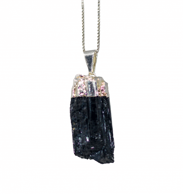 Raw Black Tourmaline Necklace | Crystal Tourmaline Pendant