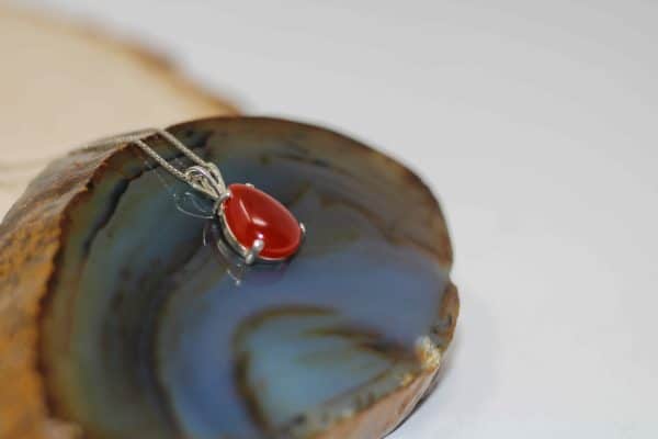Carnelian Necklace | 925 Silver Carnelian Birthstone Pendant - Image 7