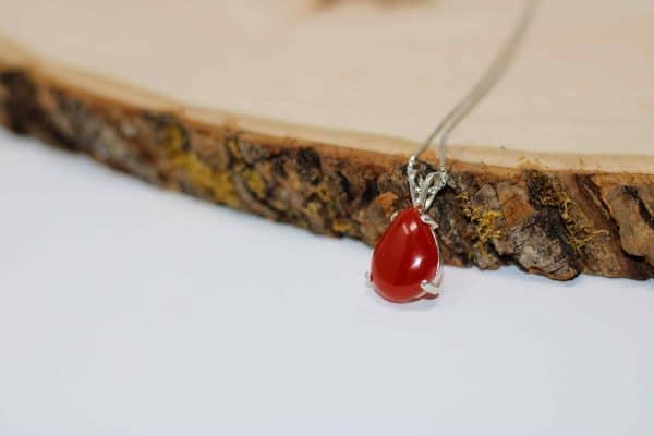 Carnelian Necklace | 925 Silver Carnelian Birthstone Pendant - Image 6