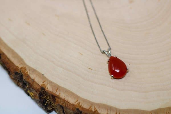Carnelian Necklace | 925 Silver Carnelian Birthstone Pendant - Image 5