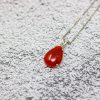 Carnelian Necklace | 925 Silver Carnelian Birthstone Pendant - Image 2