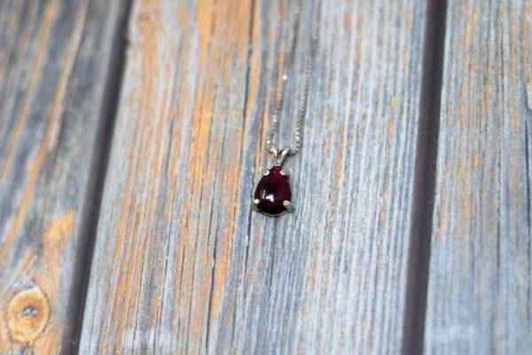 Sterling Silver Red Garnet Necklace | January Birthstone Necklace - Image 8
