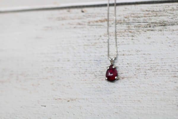Sterling Silver Red Garnet Necklace | January Birthstone Necklace - Image 7