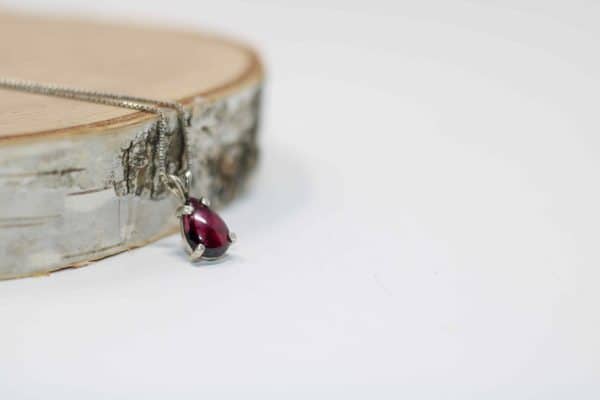 Dainty 925 Silver Garnet Necklace - Image 5