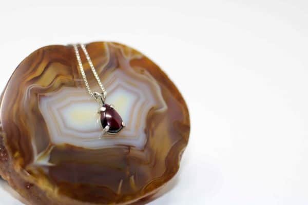 Sterling Silver Red Garnet Necklace | January Birthstone Necklace - Image 4