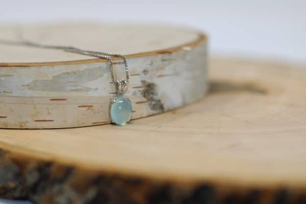 Aqua Blue Chalcedony Necklace | Dainty 925 Silver Necklace - Image 2