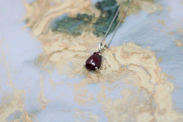Dainty 925 Silver Garnet Necklace - Image 4