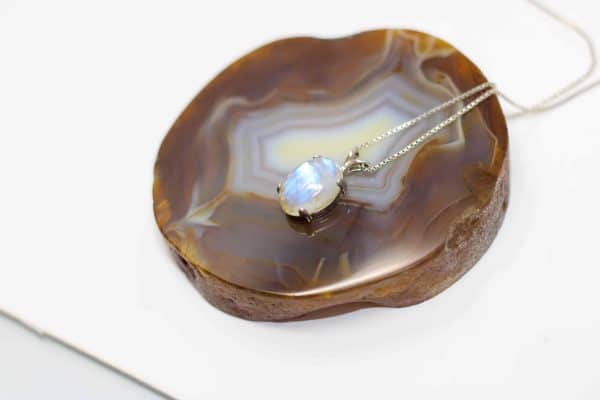 Handmade Rainbow Moonstone Necklace | 925 Silver June Birthstone Pendant - Image 4