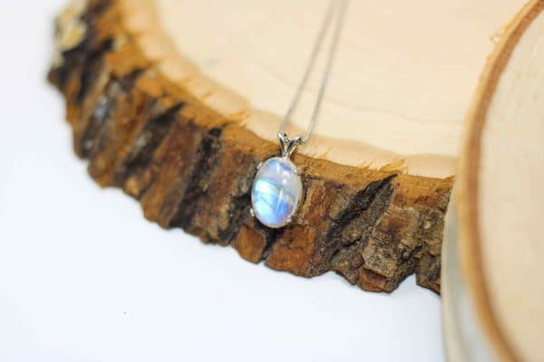 Handmade Rainbow Moonstone Necklace | 925 Silver June Birthstone Pendant - Image 6