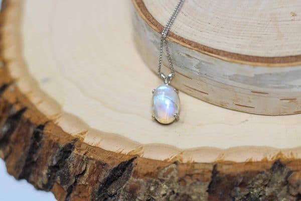 Handmade Rainbow Moonstone Necklace | 925 Silver June Birthstone Pendant - Image 7