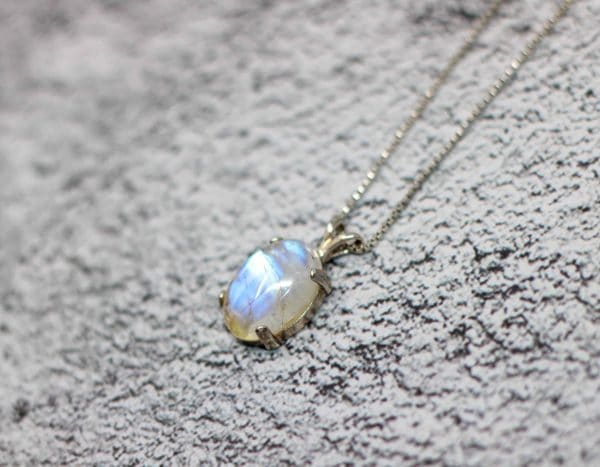 Handmade Rainbow Moonstone Necklace | 925 Silver June Birthstone Pendant - Image 10