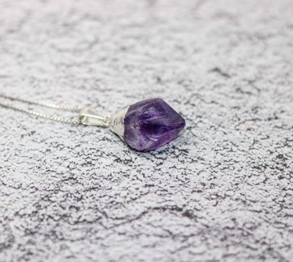 Raw Amethyst Crystal Necklace - Image 9
