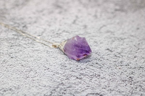 Raw Amethyst Crystal Necklace - Image 5