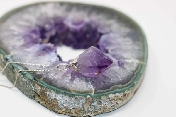 Raw Amethyst Crystal Necklace - Image 4