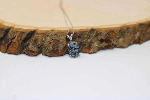 Snowflake Obsidian Necklace | Black Obsidian Crystal Necklace - Image 5