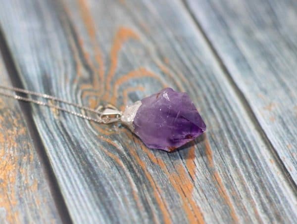 Raw Amethyst Crystal Necklace - Image 2
