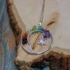 7 Chakra Crystal Tree of Life Necklace | Wire Wrapped Turtle Pendant - Image 2