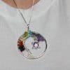 7 Chakra Crystal Tree of Life Necklace | Wire Wrapped Turtle Pendant - Image 3