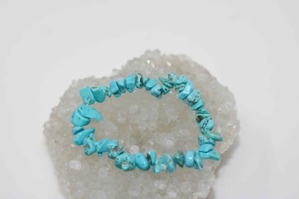 Turquoise Stretch Bracelet | Handmade Turquoise Crystal Bracelet - Image 3