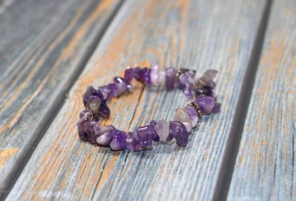 Stretchy Beaded Amethyst Bracelet