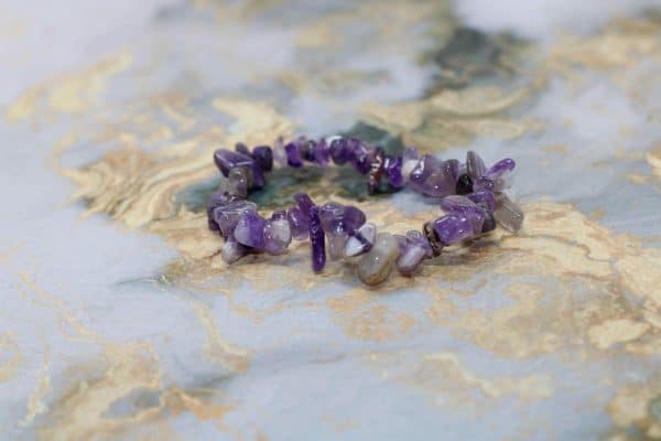 Stretchy Beaded Amethyst Bracelet - Image 6