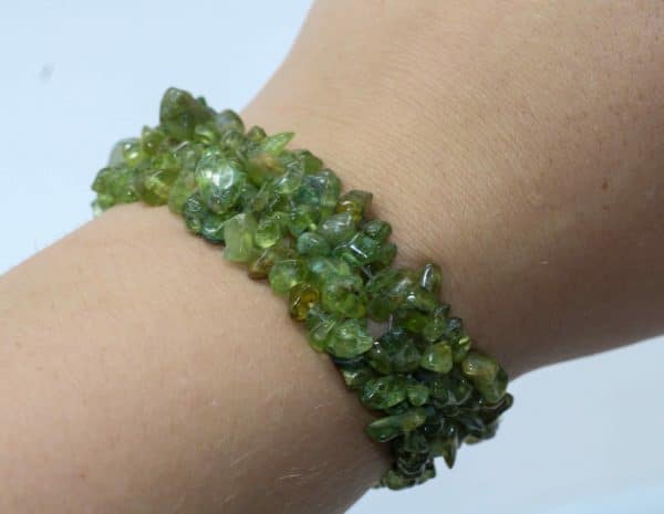 Peridot Bracelet | Stretchy Crystal Cuff Bracelet - Image 4