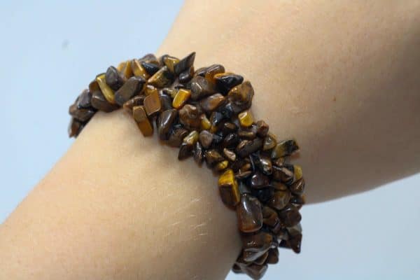 Tiger Eye Bracelet | Handmade Tigers Eye Cuff Bracelet | Gemstone Stretch Bead Bracelets - Image 5