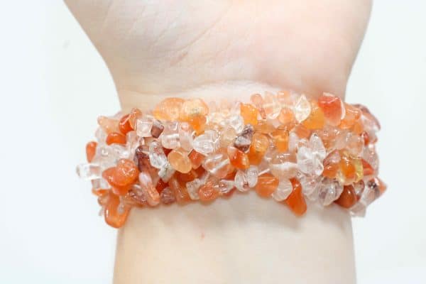 Carnelian Bracelet | Stretchy Beaded Cuff Bracelet - Image 5