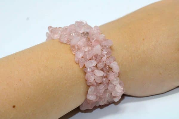 Pink Rose Quartz Crystal Bracelet | Handmade Beaded Rose Quartz Bracelet - Image 4