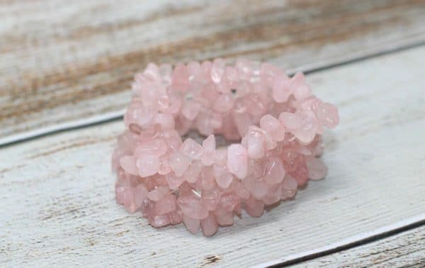 Pink Rose Quartz Crystal Bracelet | Handmade Beaded Rose Quartz Bracelet