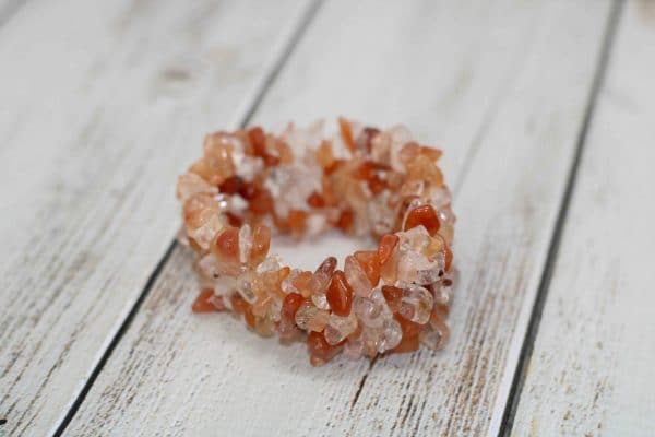 Carnelian Bracelet | Stretchy Beaded Cuff Bracelet - Image 4