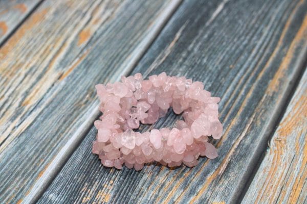 Pink Rose Quartz Crystal Bracelet | Handmade Beaded Rose Quartz Bracelet - Image 3
