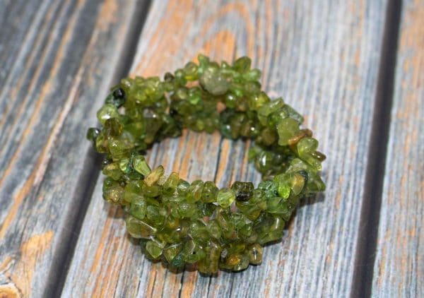 Peridot Bracelet | Stretchy Crystal Cuff Bracelet - Image 2