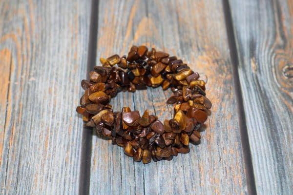 Tiger Eye Bracelet | Handmade Tigers Eye Cuff Bracelet | Gemstone Stretch Bead Bracelets