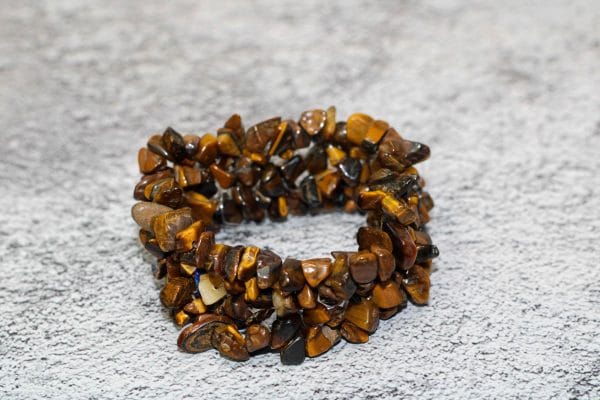 Tiger Eye Bracelet | Handmade Tigers Eye Cuff Bracelet | Gemstone Stretch Bead Bracelets - Image 2
