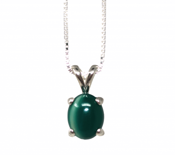 Green Onyx Necklace | 925 Silver Necklace